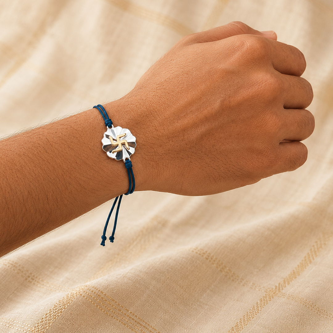 Blisse Allure Sterling Silver SWASTIK RAKHI