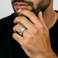 Ring with Diamond-Cut Pattern and Triangular Side Detailing for Men - Blisseallure.in