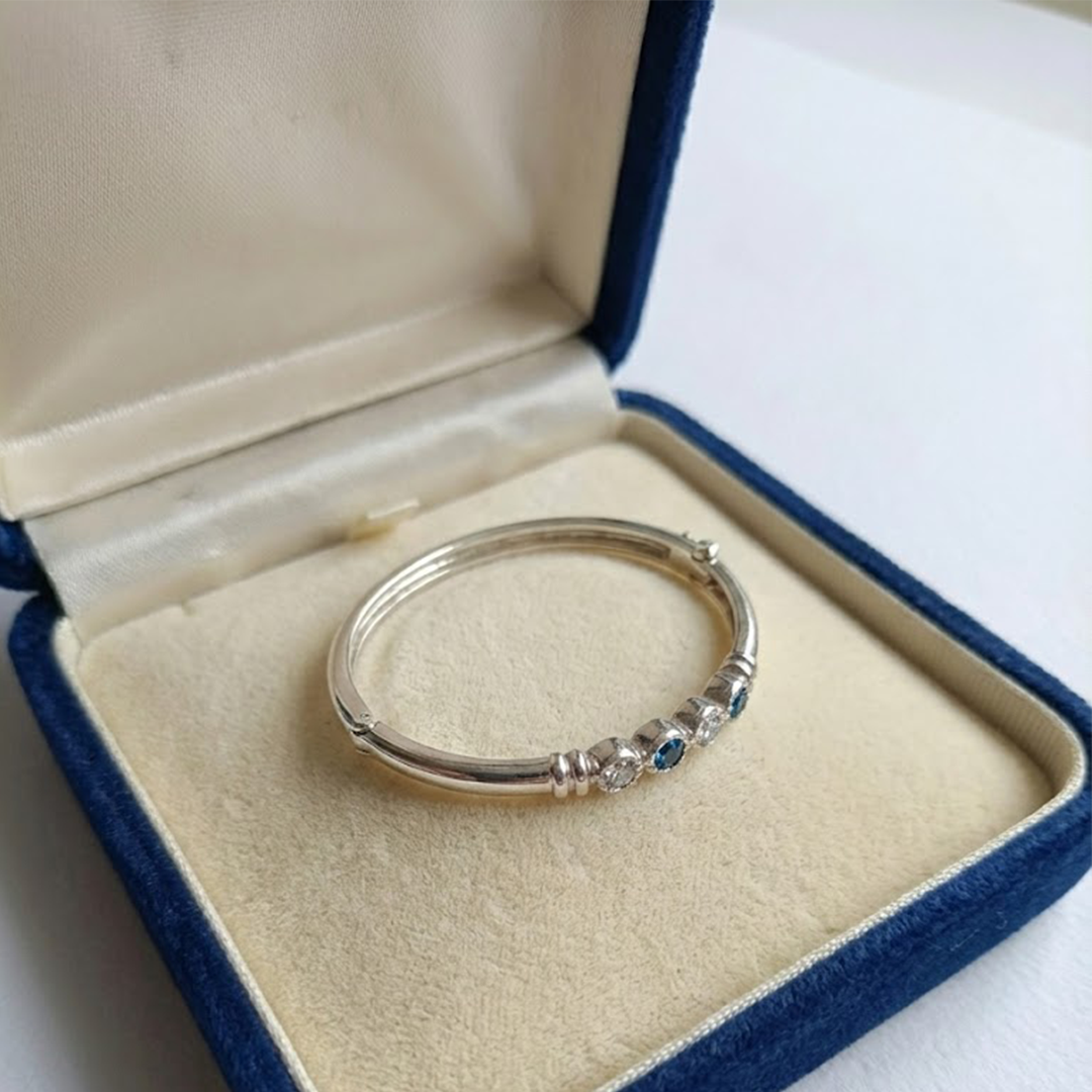 Blisse Allure Sterling Fantasia Baby Blue Bangle