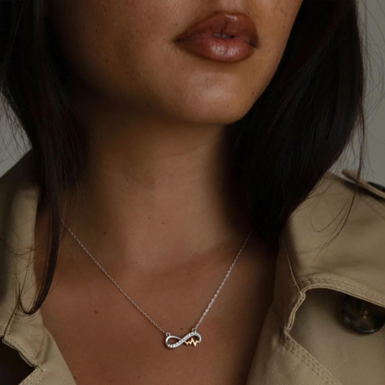 Infinity with heartbeat Necklace - Blisseallure.in