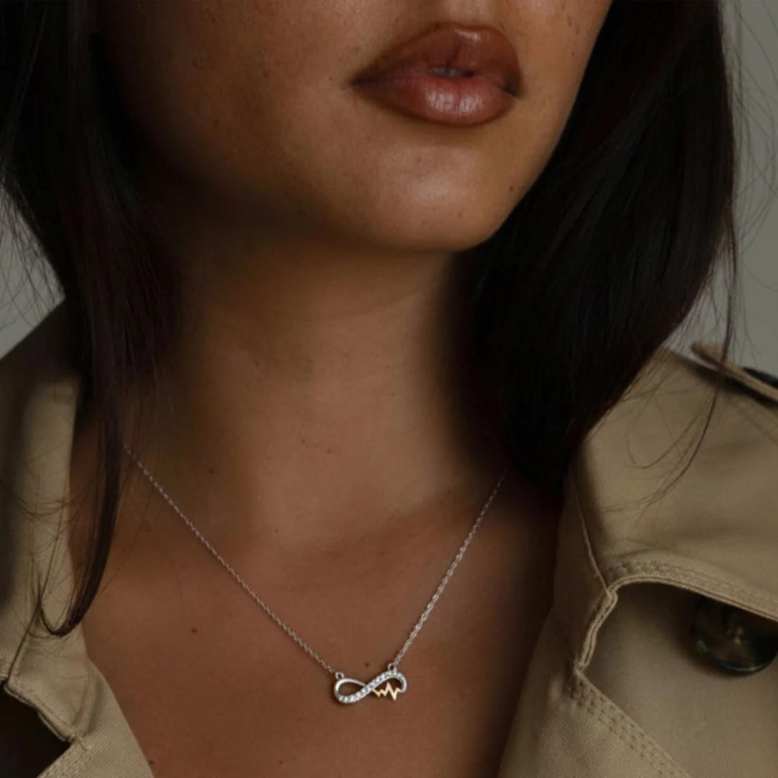 Infinity with heartbeat Necklace - Blisseallure.in