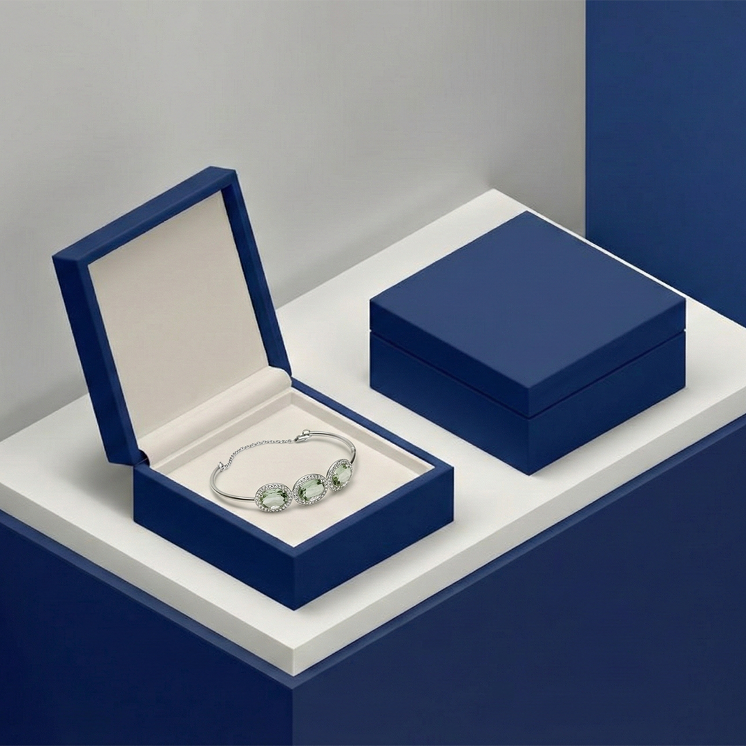 Blisse Allure Sea Green Amethyst Bracelet with white cubic zirconia