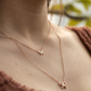 Butterfly shaped rose gold with white cz layered necklace
