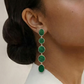 Blisse Allure Sterling Silver Malachite Danglers
