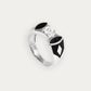 Ring with Black Enamel and Center Diamond Accent For Men - Blisseallure.in
