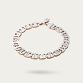 Chain bracelet with cubic zirconia stones for men