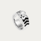Ring for Men with Chevron Design and Oval-Cut Gemstone - Blisseallure.in