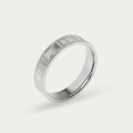 Men's Band Ring – Rectangular Beaded Design, Geometric Pattern & Matte Finish