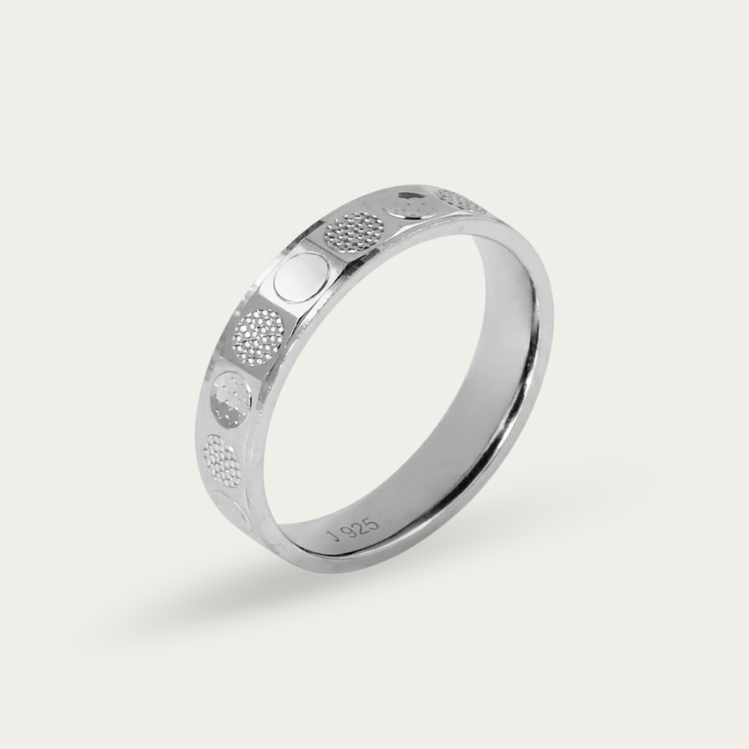Men's Ring with Smooth & Textured Design