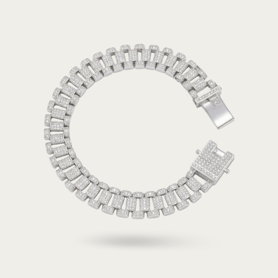 Iced Chain Bracelet with CZ Stones - Men