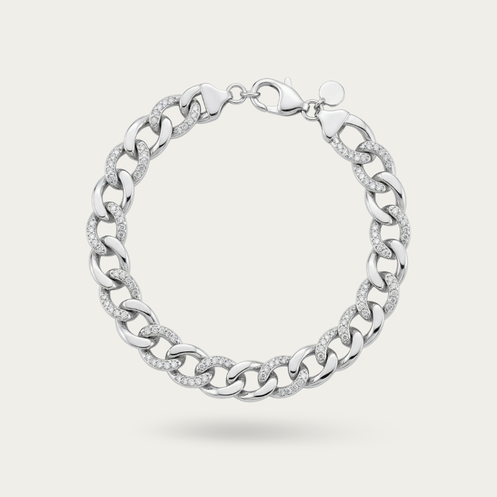 Marquise-Link Bracelet with CZ Detailing- Men