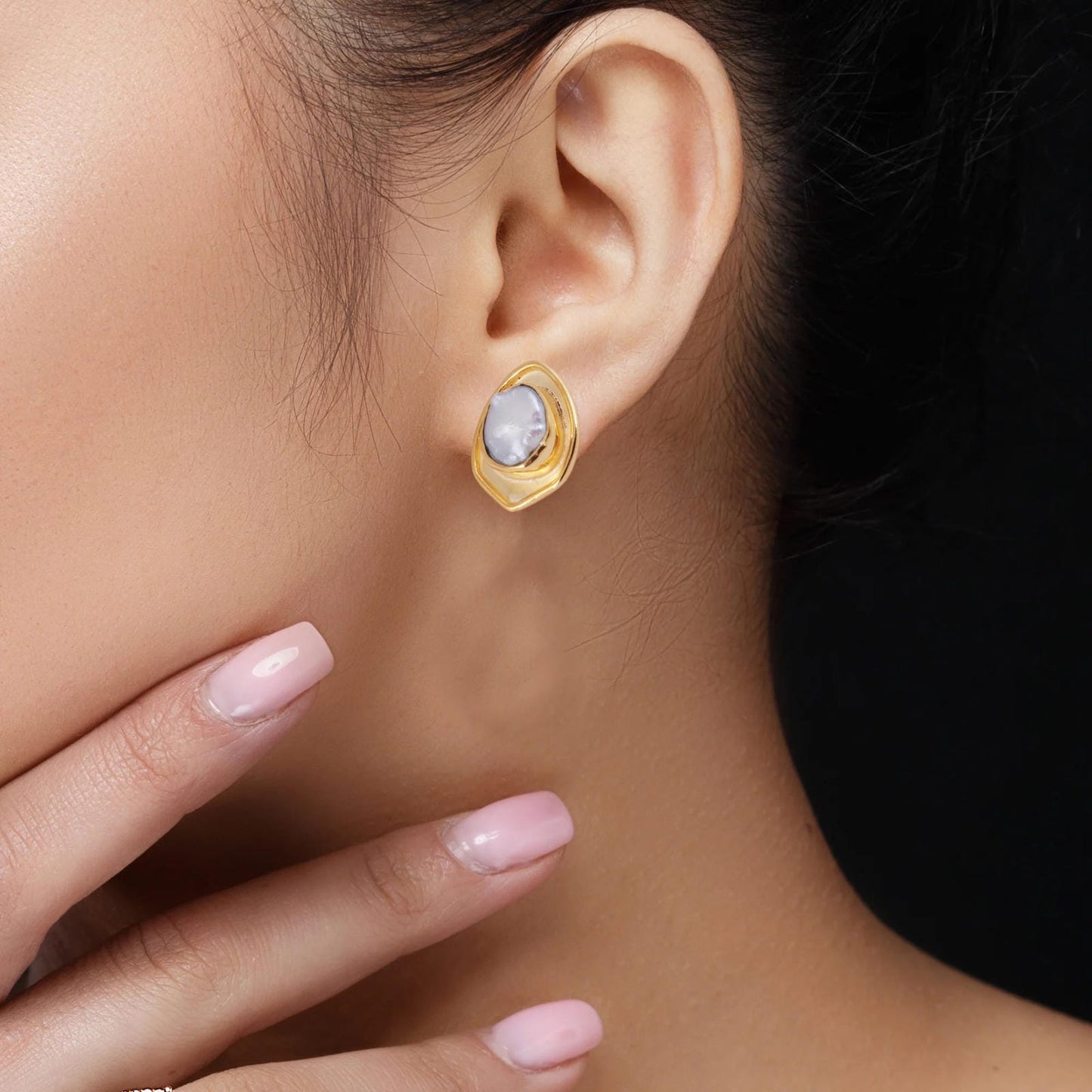 Baroque Pearl 925 Sterling Silver Earrings