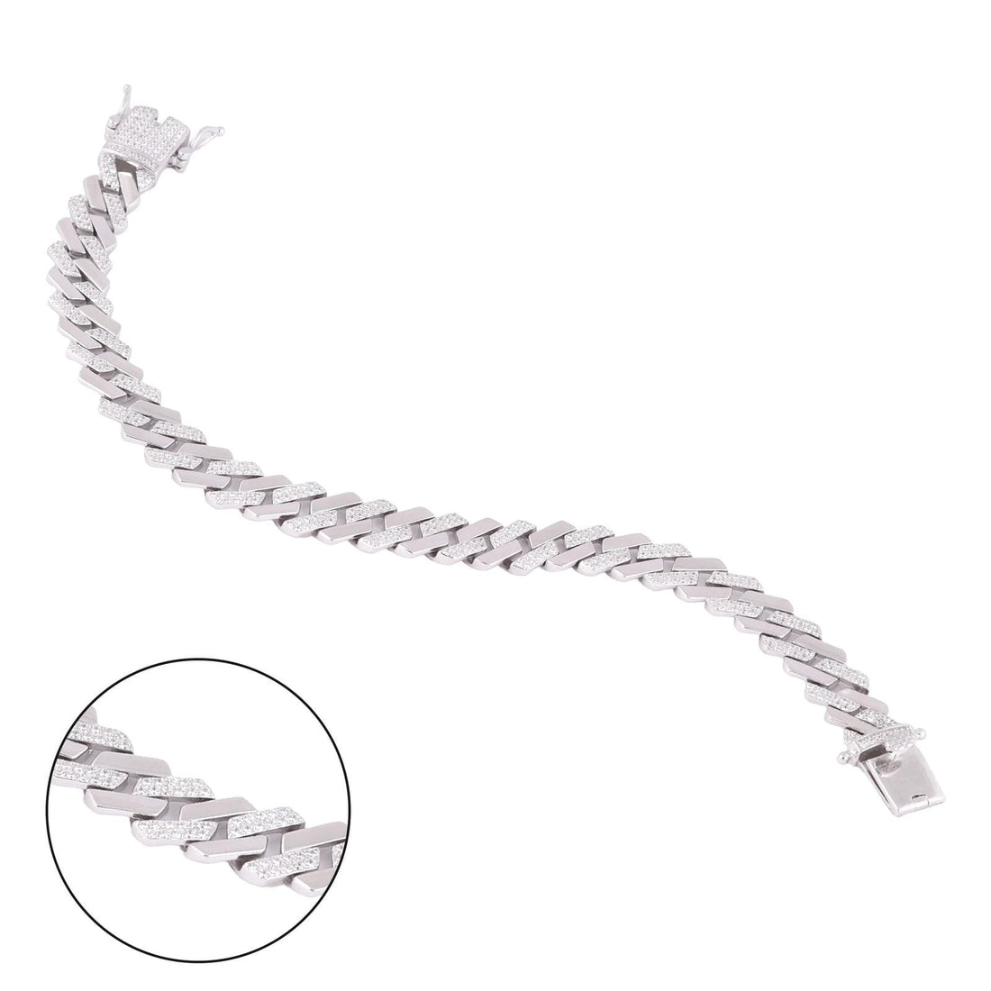 Cuban-Link Bracelet with CZ Stones - Men