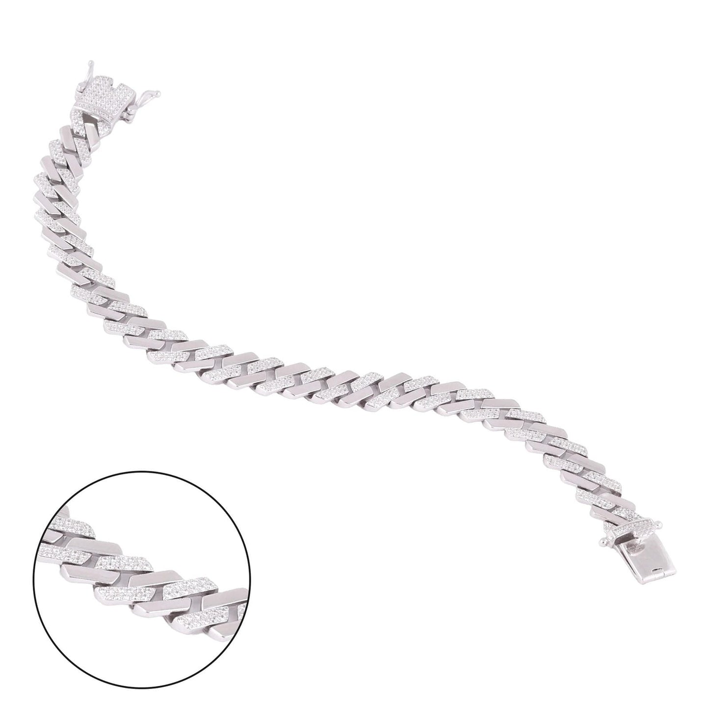 Cuban-Link Bracelet with CZ Stones - Men