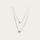 Butterfly shaped rose gold with white cz layered necklace
