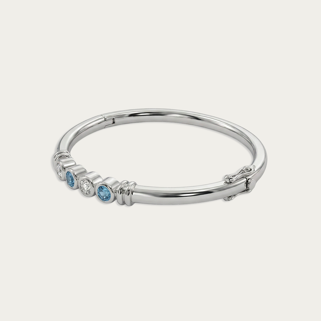 Blisse Allure Sterling Fantasia Baby Blue Bangle