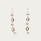 Blisse Allure 925 Sterling Silver Citrine and Pearl Dangler Earrings
