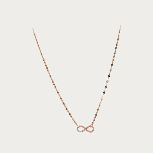 Gold Infinity Necklace with Cubic Zirconia - Blisseallure.in