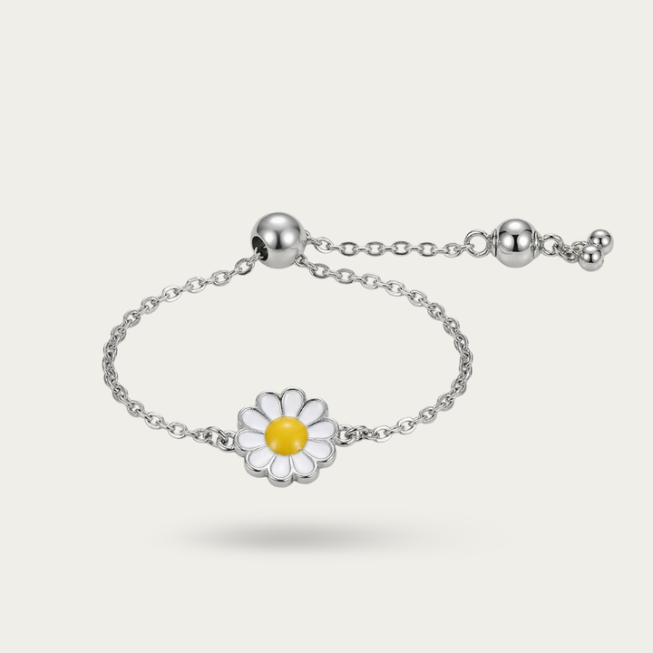 Blisse Allure Sterling Silver Dahlia Chain Ring