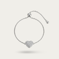 Blisse Allure Sterling Silver Heart Motif Chain Ring
