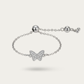 Blisse Allure Sterling Silver Butterfly Chain Ring