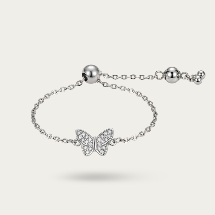 Blisse Allure Sterling Silver Butterfly Chain Ring