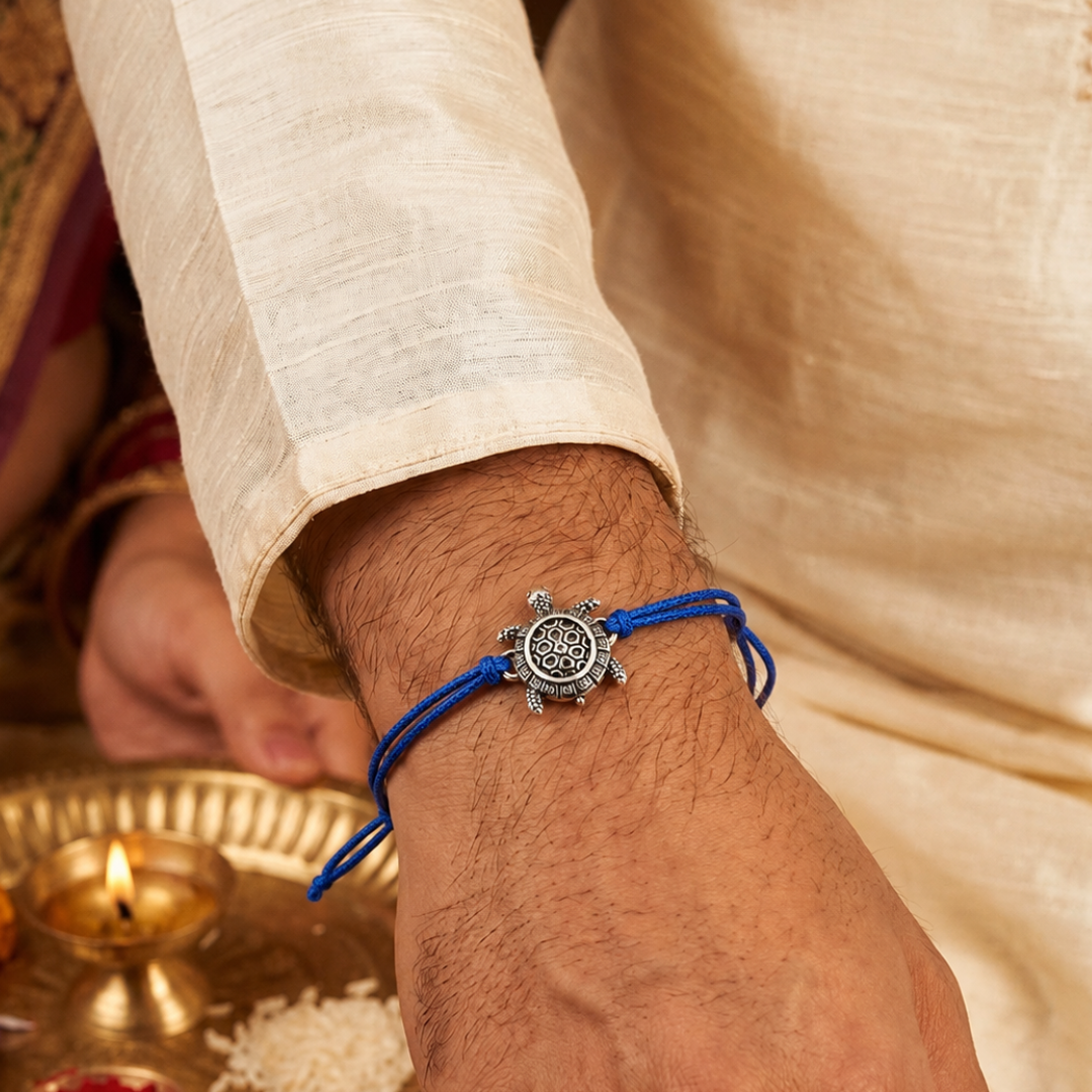 Blisse Allure Sterling Silver ANTIQUE TORTOISE Rakhi