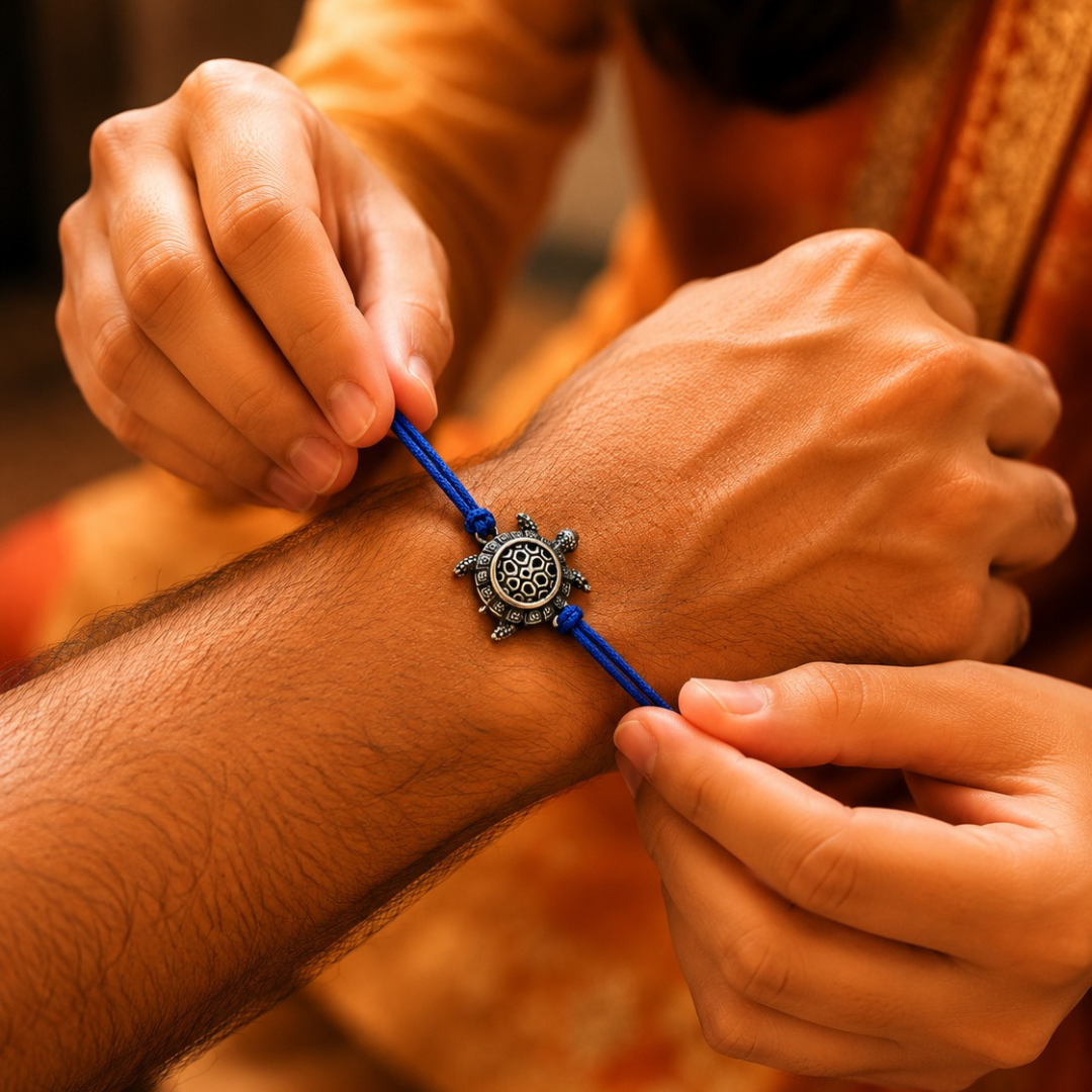 Blisse Allure Sterling Silver ANTIQUE TORTOISE Rakhi