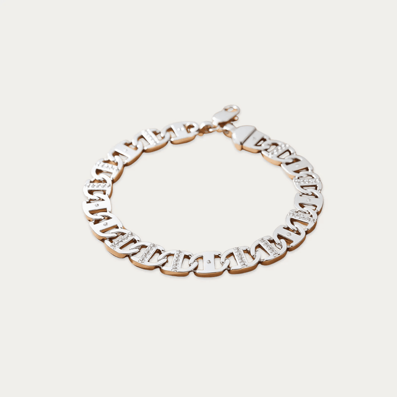 Chain bracelet with cubic zirconia stones for men - Blisseallure.in