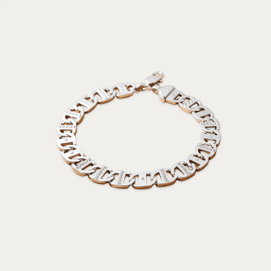 Chain bracelet with cubic zirconia stones for men - Blisseallure.in