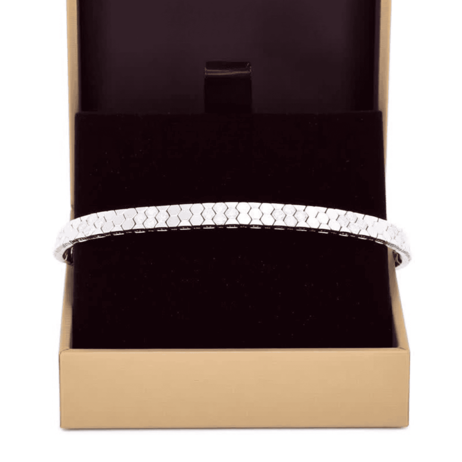 Hexagon-Link Bracelet with CZ Stone Detailing - Men