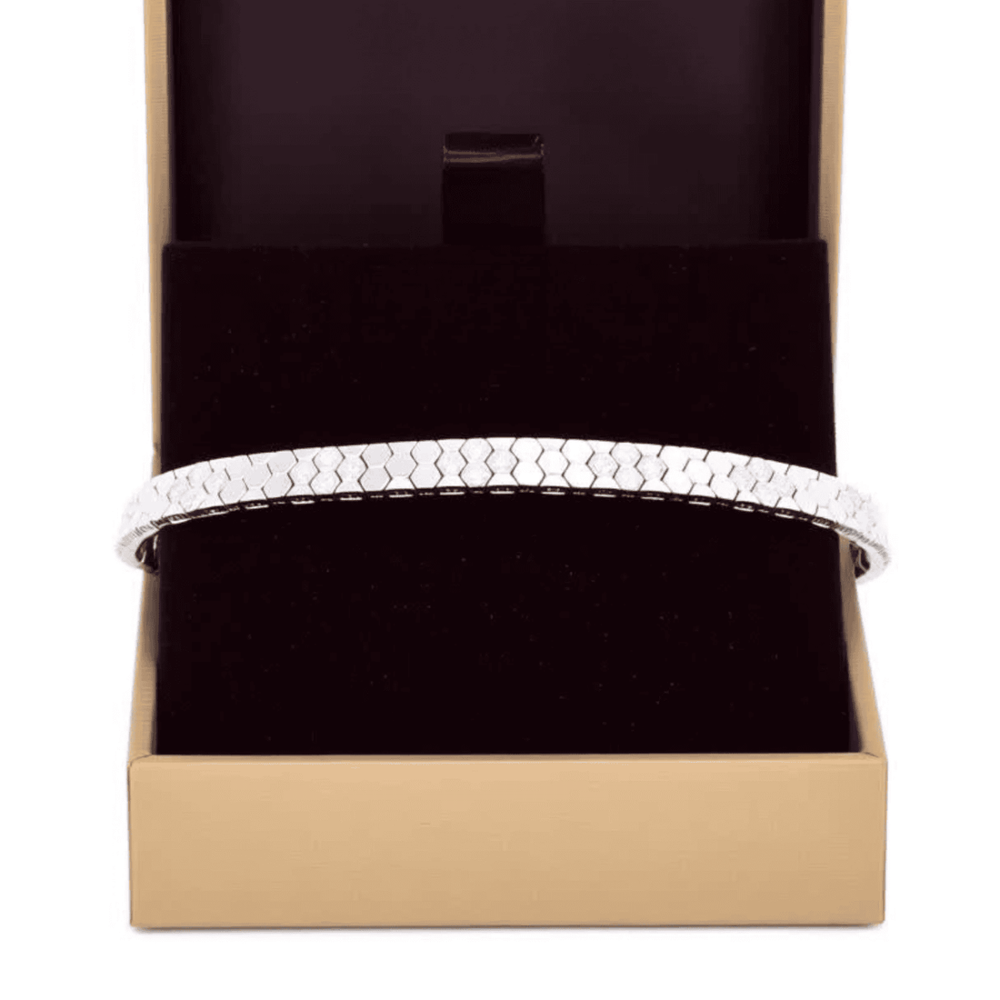 Hexagon-Link Bracelet with CZ Stone Detailing - Men
