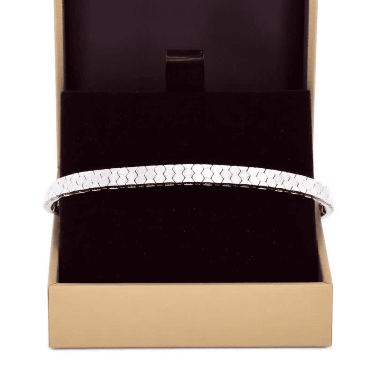 Hexagon-Link Bracelet with CZ Stone Detailing - Men