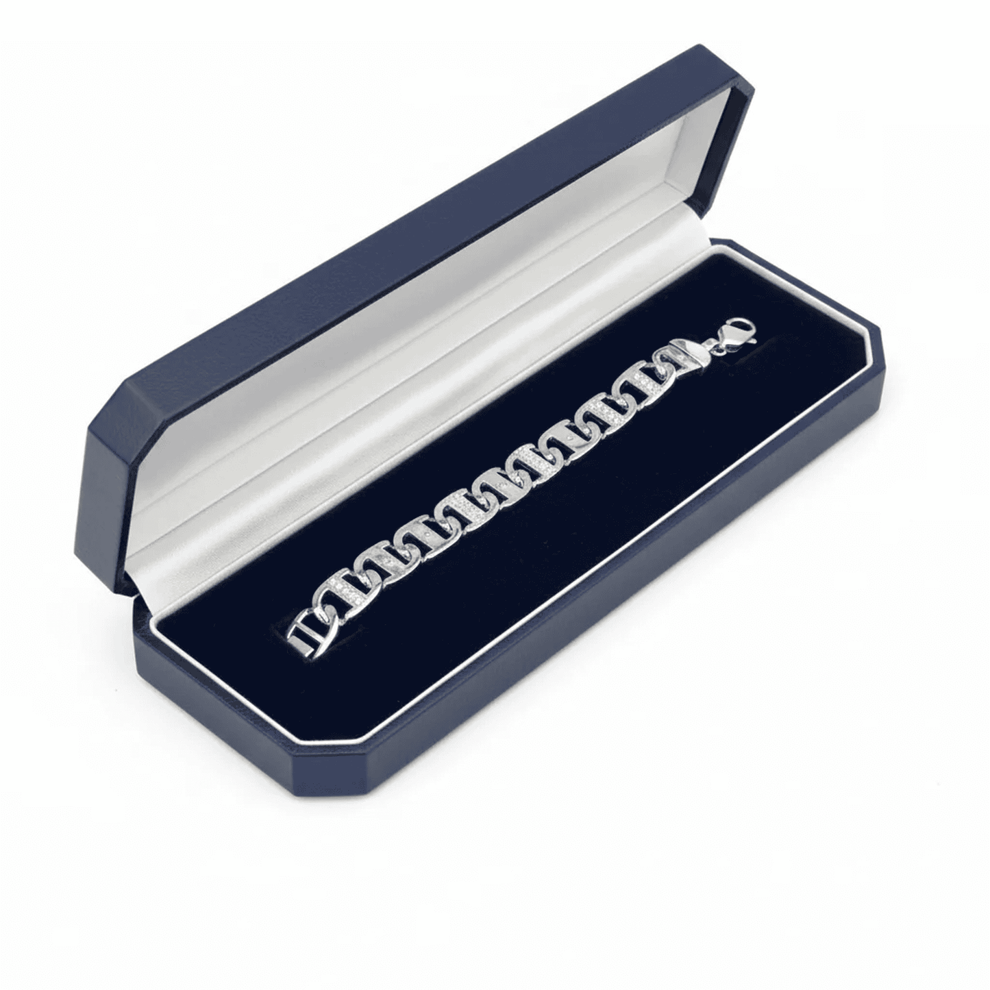 Chain bracelet with cubic zirconia stones for men - Blisseallure.in