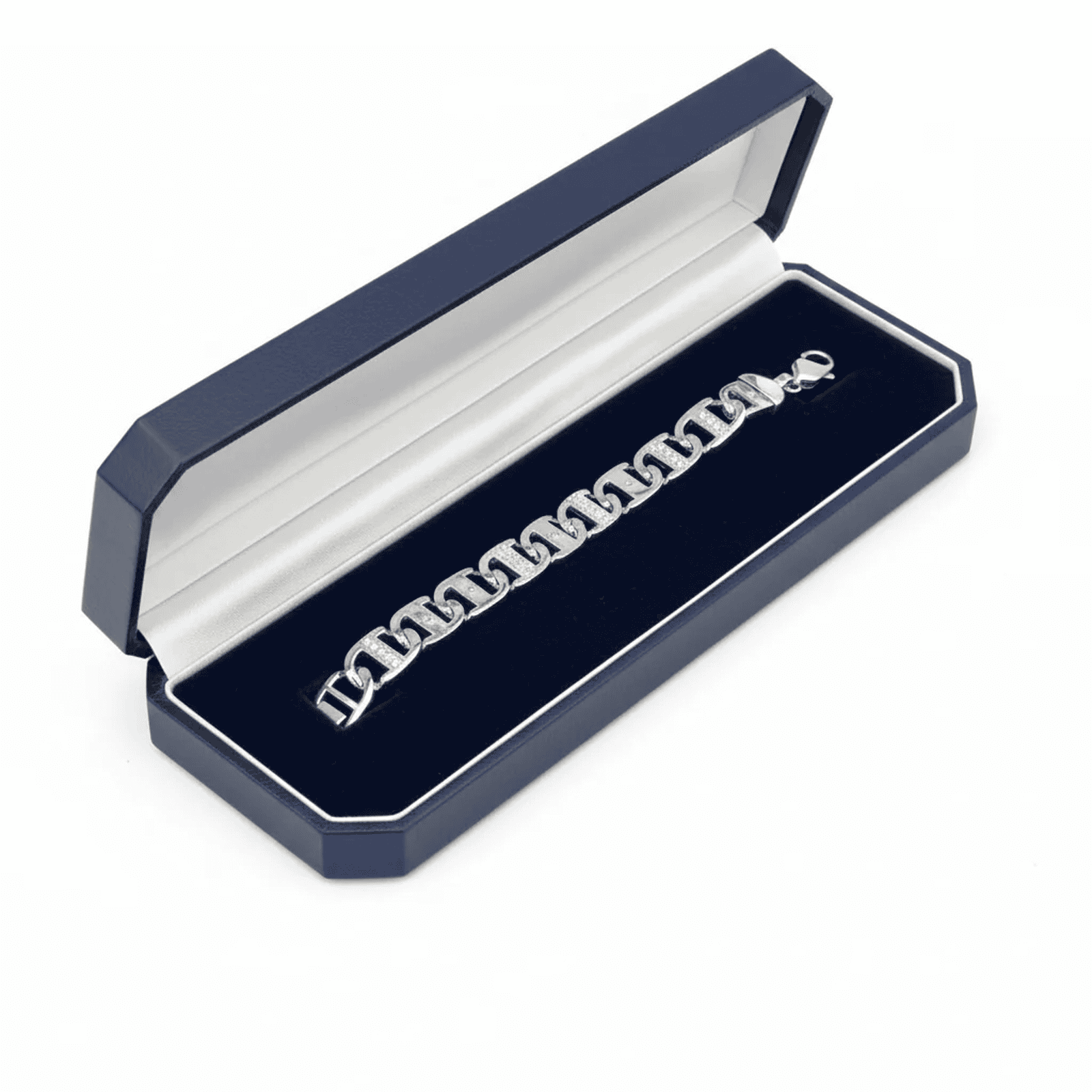 Chain bracelet with cubic zirconia stones for men - Blisseallure.in