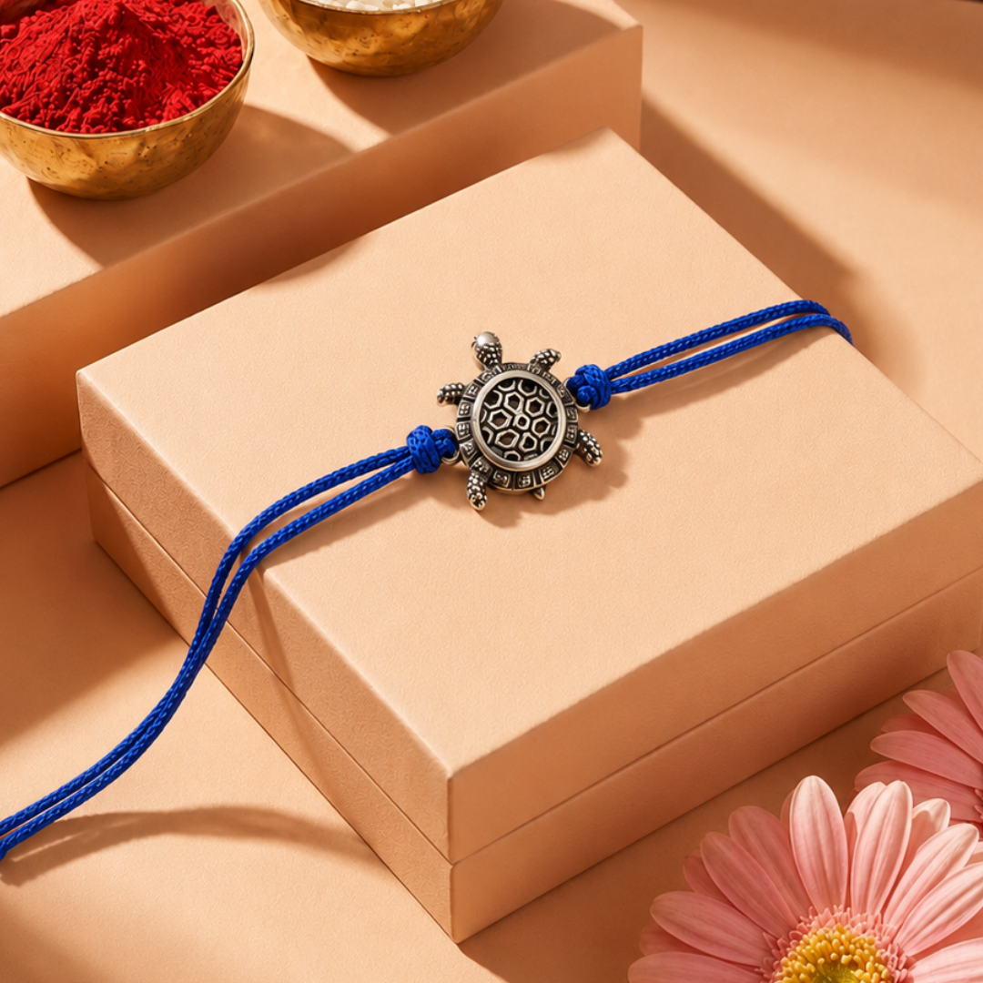 Blisse Allure Sterling Silver ANTIQUE TORTOISE Rakhi