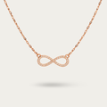 Gold Infinity Necklace with Cubic Zirconia