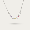 Silver Enamelled Link Necklace