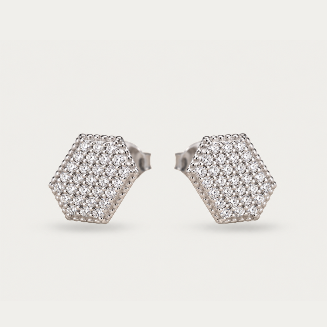 Blisseallure 925 Sterling silver Sparkling Geometric Cluster Stud Earrings