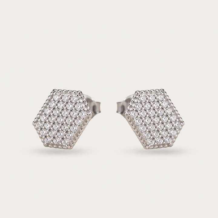 Blisseallure 925 Sterling silver Sparkling Geometric Cluster Stud Earrings