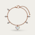 Bracelet with Heart shaped Charm and Pearl drops