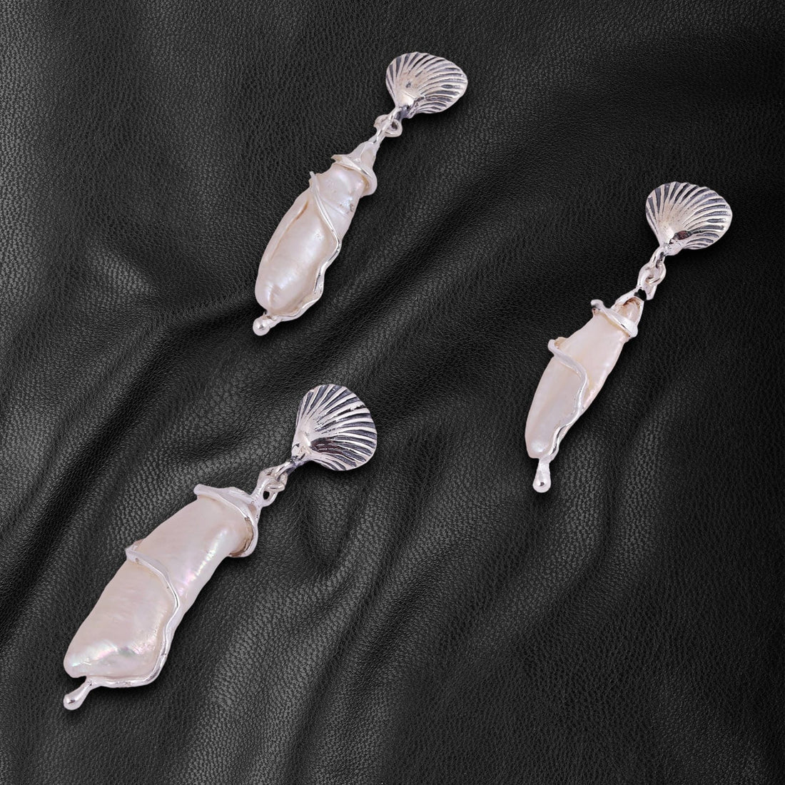Baroque Pearl Shell Drop 925 Sterling SIlver Earrings & Pendant Set