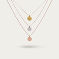 Three Layered Necklace with Three toned Charms