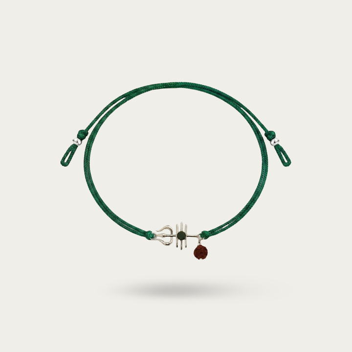 Blisse Allure 925 Sterling Shiva Trishul design with rudraksha silver rakhi for brother