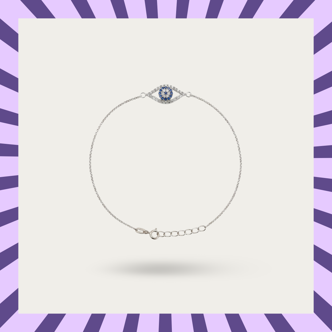 Blisse Allure 925 sterling with CZ evil eye bracelet rakhi for brother