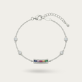 Blisse Allure Sterling Silver Rainbow Multicoloured CZ Bracelet