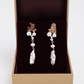 Raw Copper & Baroque Pearl Dangle 925 Sterling Silver Earrings