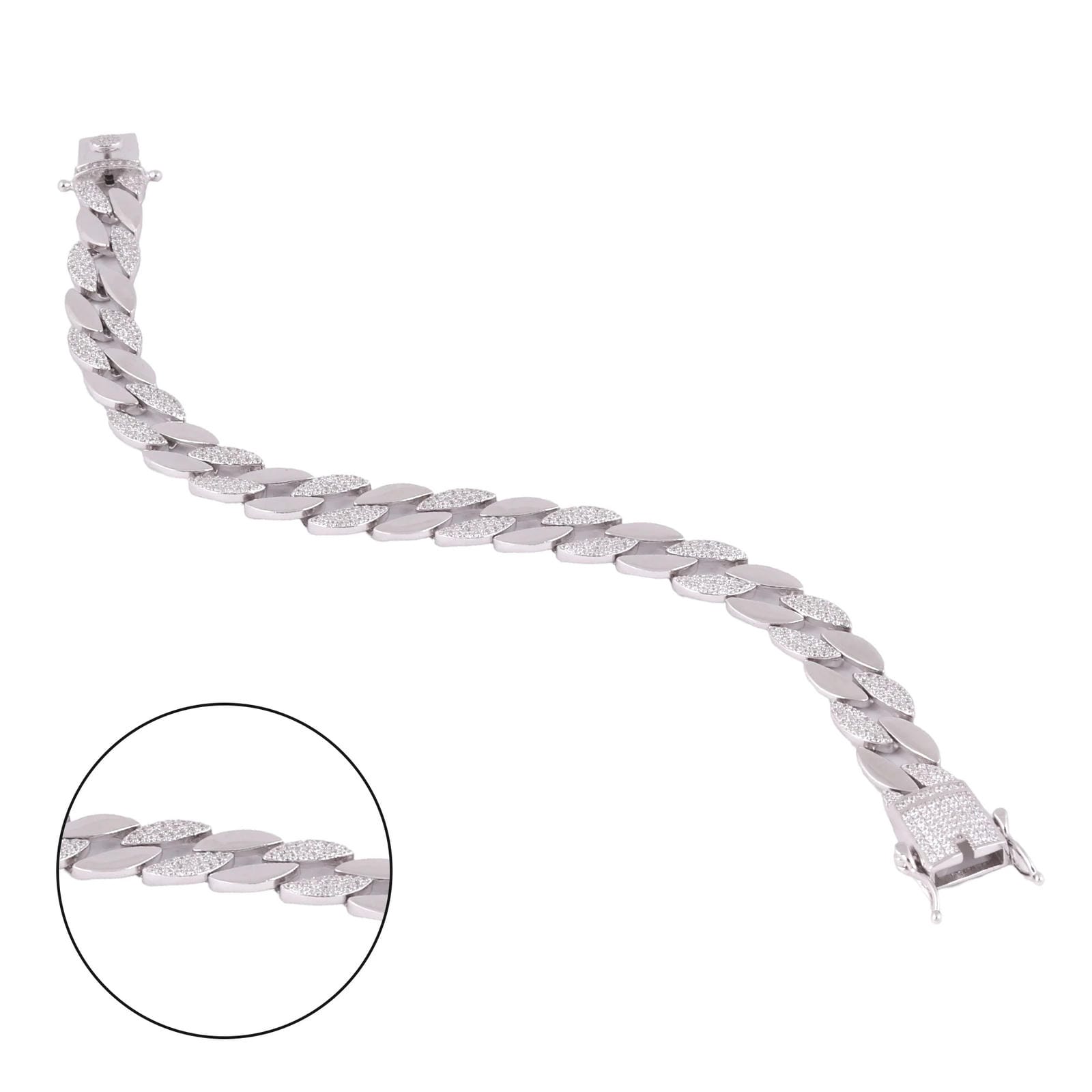 Marquise-Link Bracelet with CZ Detailing- Men