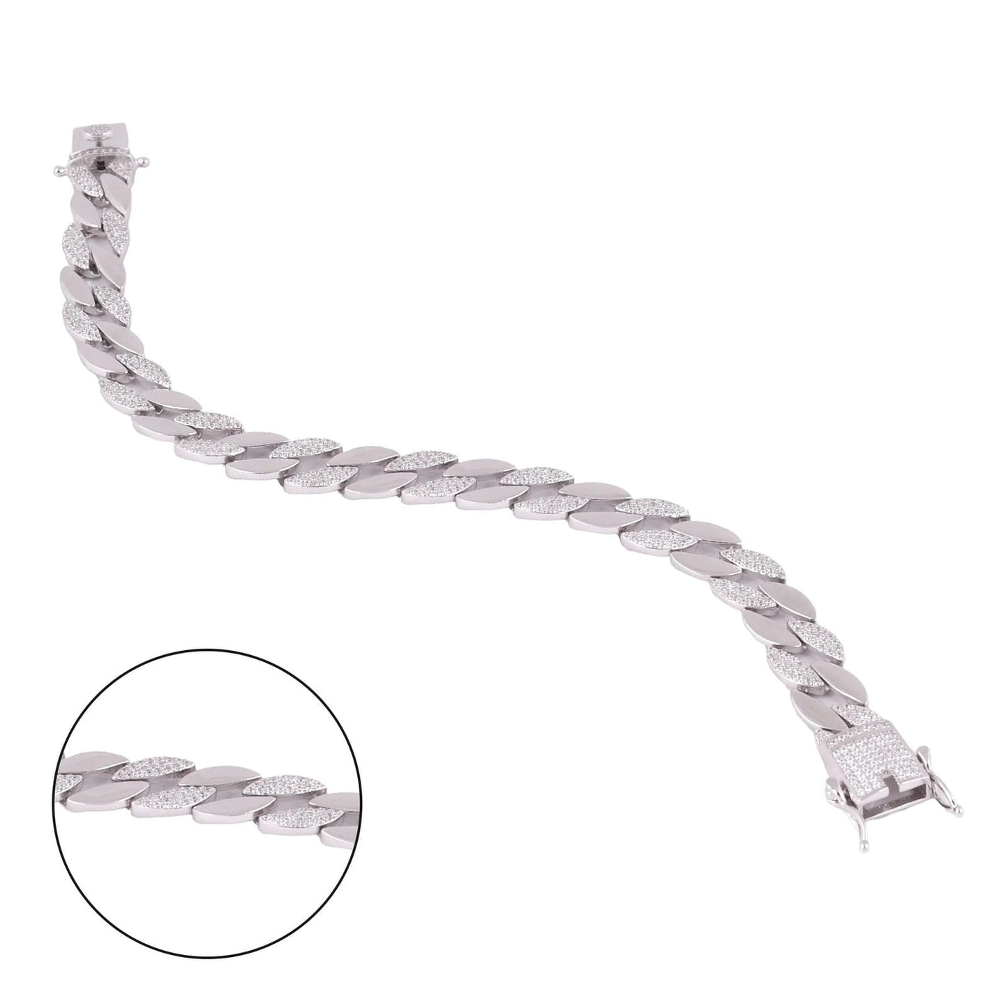 Marquise-Link Bracelet with CZ Detailing- Men