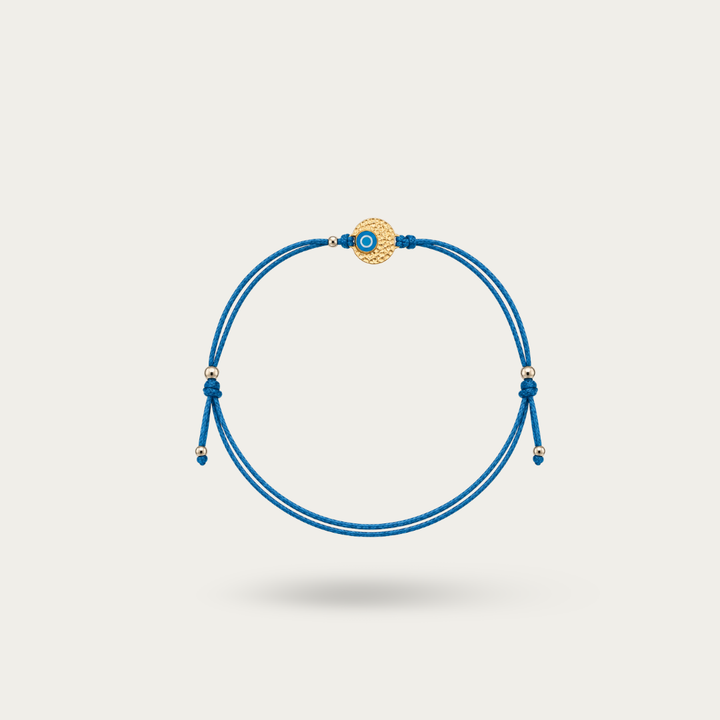 Blisse Allure Sterling Silver Nazar Rakhi in Hammered Gold disc